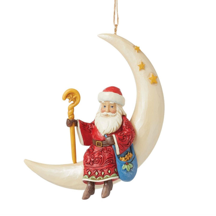Jim Shore Santa in Moon Ornament