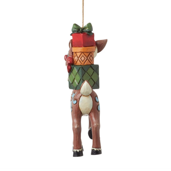 Jim Shore Rudolph With Stacked Presents Ornament