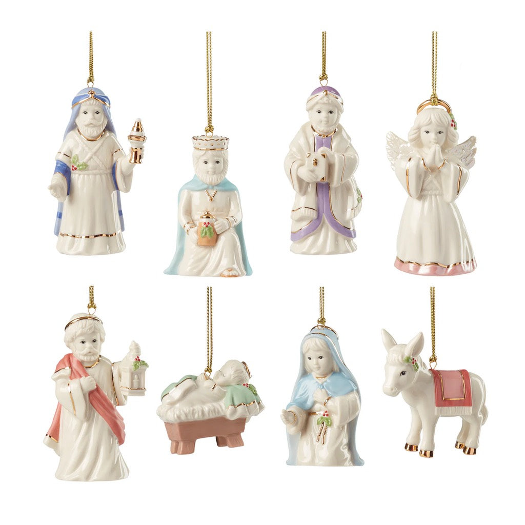 Lenox First Blessing Nativity 8 Piece Ornament Set