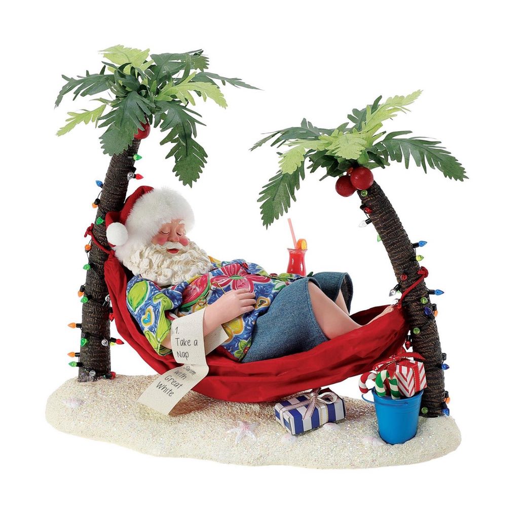Possible Dreams Clothtique Bucket List Santa Figurine