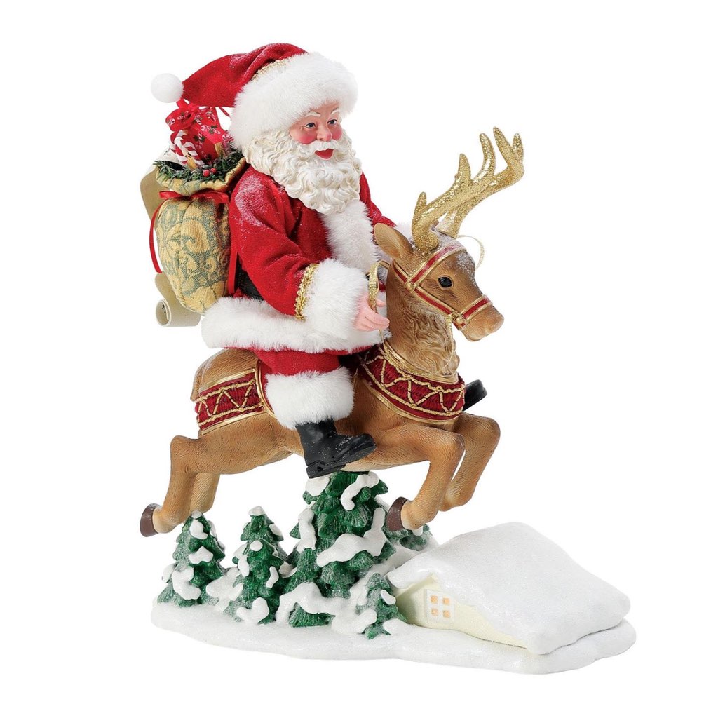 Possible Dreams Clothtique Ten Santas Leaping Santa Figurine