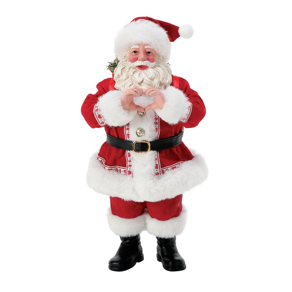 Possible Dreams Clothtique Hand Heart Santa Figurine – Annual