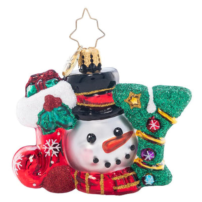 Christopher Radko A Joyful Holiday Gem Snowman Christmas Ornament
