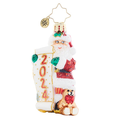 Christopher Radko Holly Jolly New Year 2024 Gem Christmas Ornament