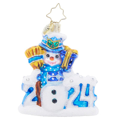Christopher Radko Coolest Year Yet Snowman 2024 Gem Christmas Ornament