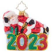 Christopher Radko Shining Bright Santa 2023 Gem Christmas Ornament