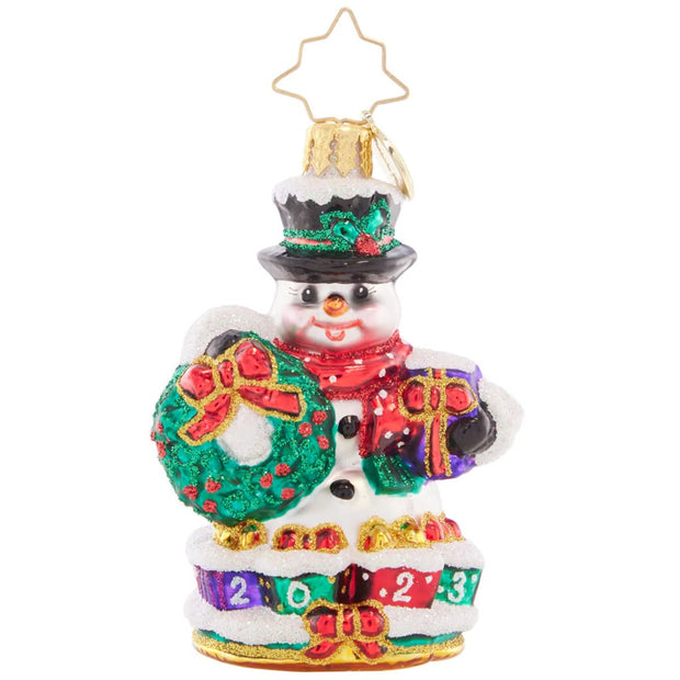 Christopher Radko Holly Jolly Snowman 2023 Gem Christmas Ornament