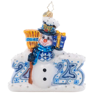Christopher Radko Coolest Year Yet Snowman 2023 Christmas Ornament