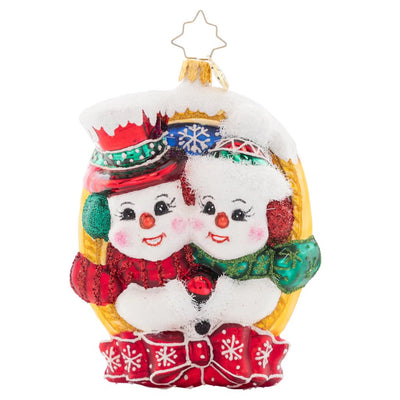 Christopher Radko A Picture Perfect Pair Snowman Christmas Ornament