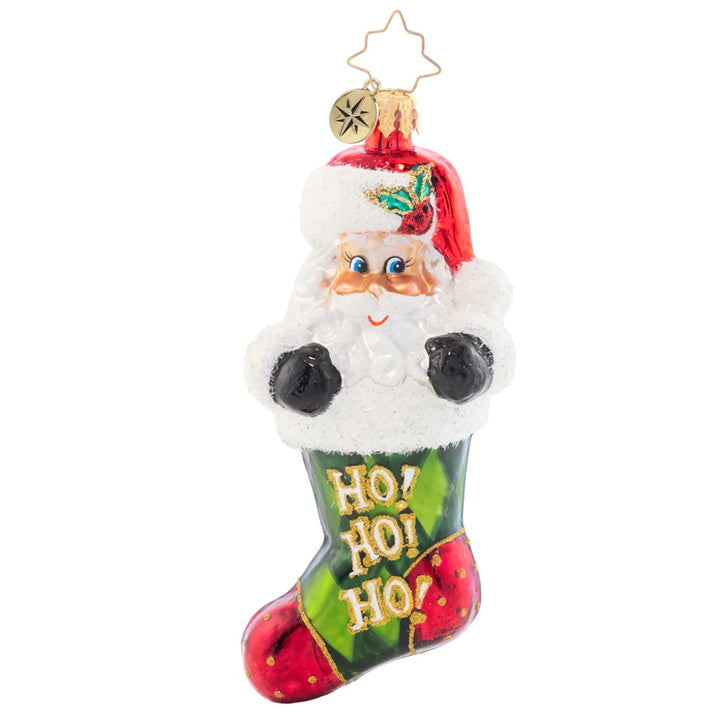 Christopher Radko Stocking Stuffed Santa Christmas Ornament