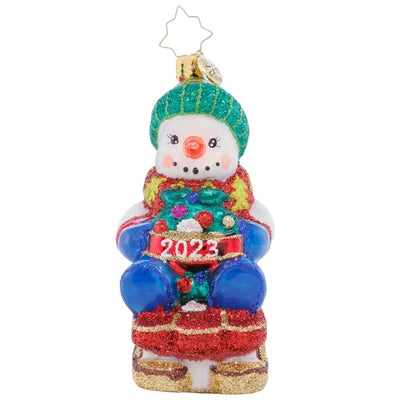 Christopher Radko Sliding Through The Year 2023 Snowman Christmas Ornament