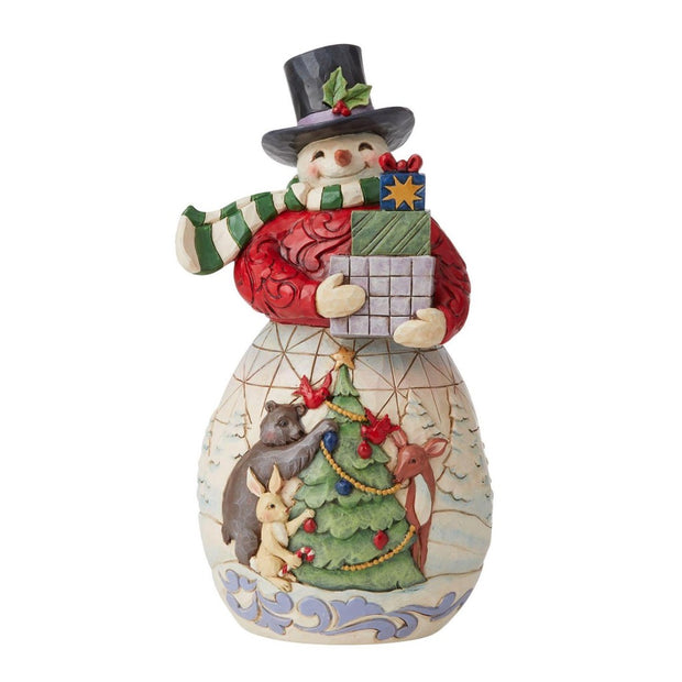 Jim Shore Snowman with Arms Full of Gifts Figurine
