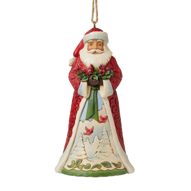 Jim Shore Santa Holding Cardinals Ornament