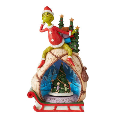 Jim Shore Grinch Lighted Rotatable Scene Figurine