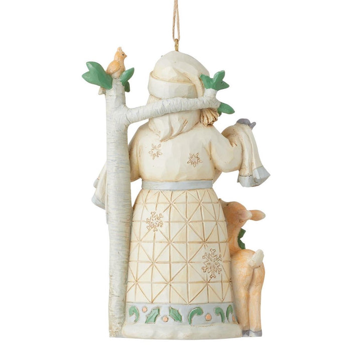 Jim Shore White Woodland Santa Noel Ornament