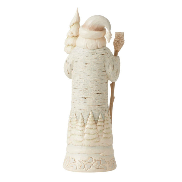 Jim Shore White Woodland Birch Bark Santa Figurine