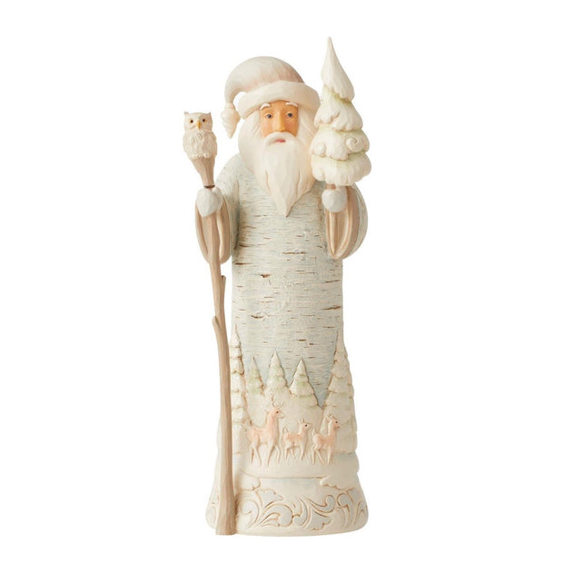Jim Shore White Woodland Birch Bark Santa Figurine