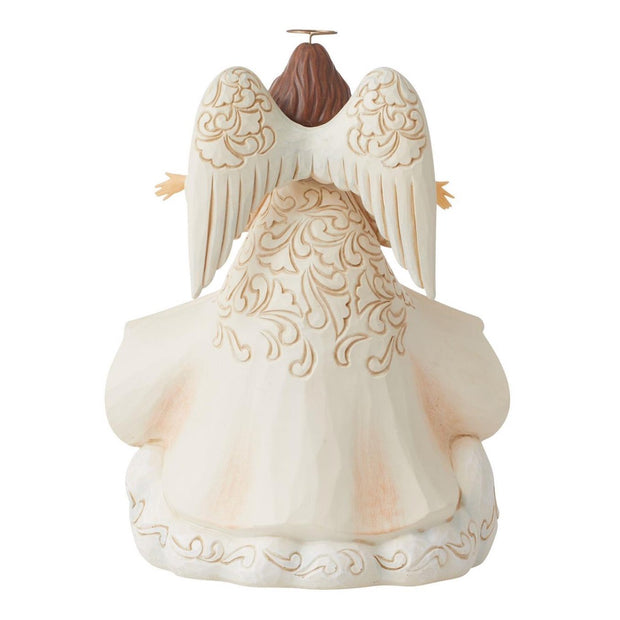 Jim Shore White Woodland Angel With Coat Figurine