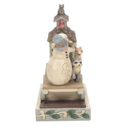 Jim Shore White Woodland Snowman Caboose Figurine