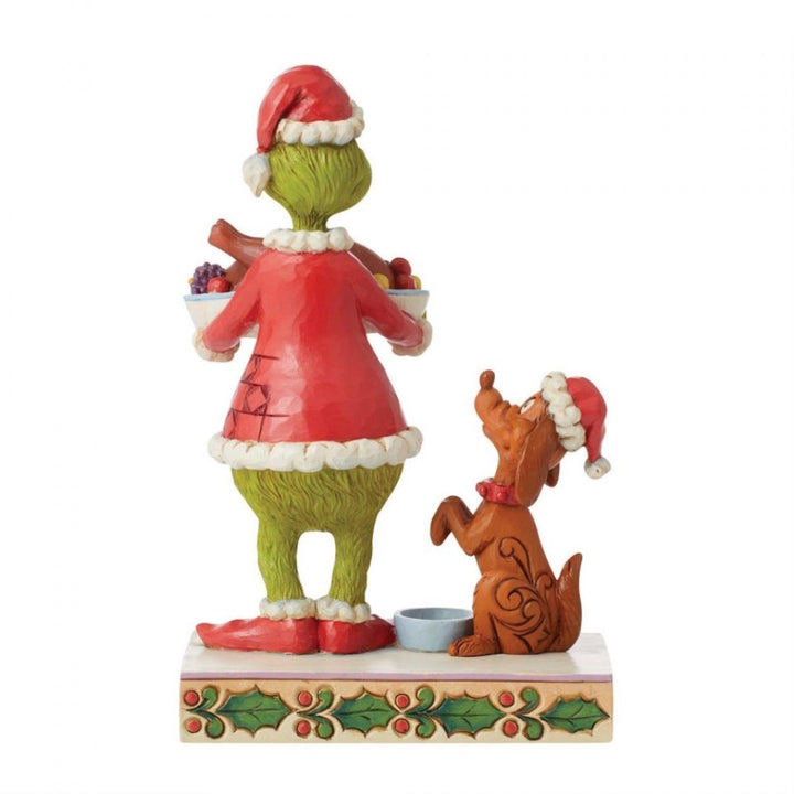Jim Shore Grinch Holding Christmas Dinner Figurine