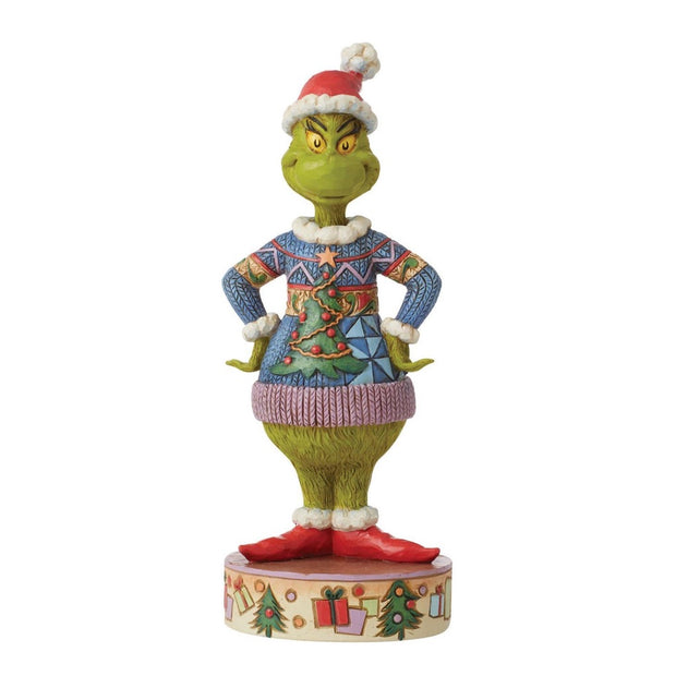 Jim Shore Grinch Wearing Ugly Sweater Figurine