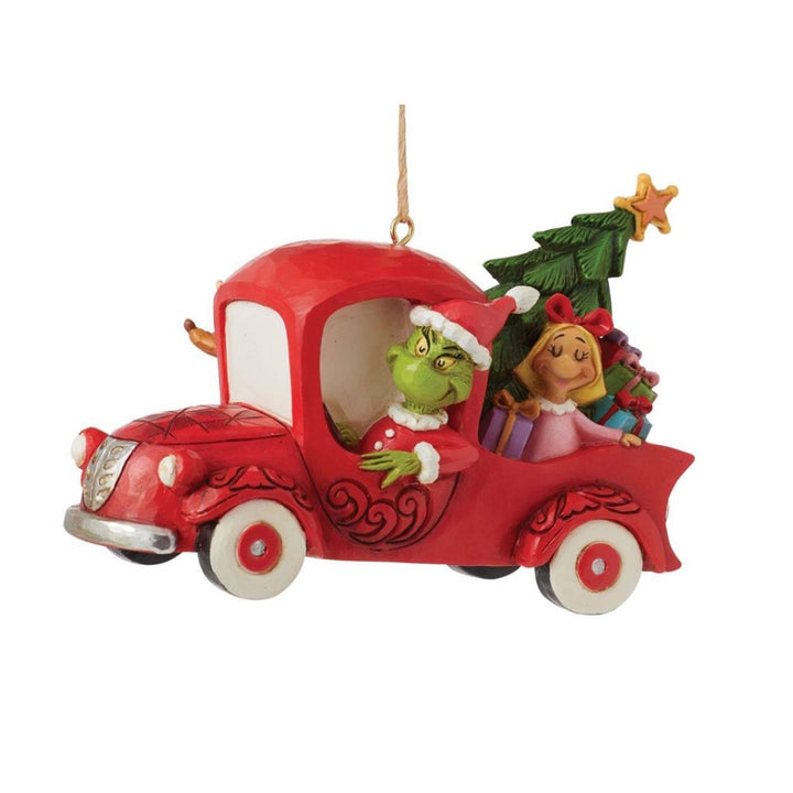 Jim Shore Grinch in Red Truck Ornament