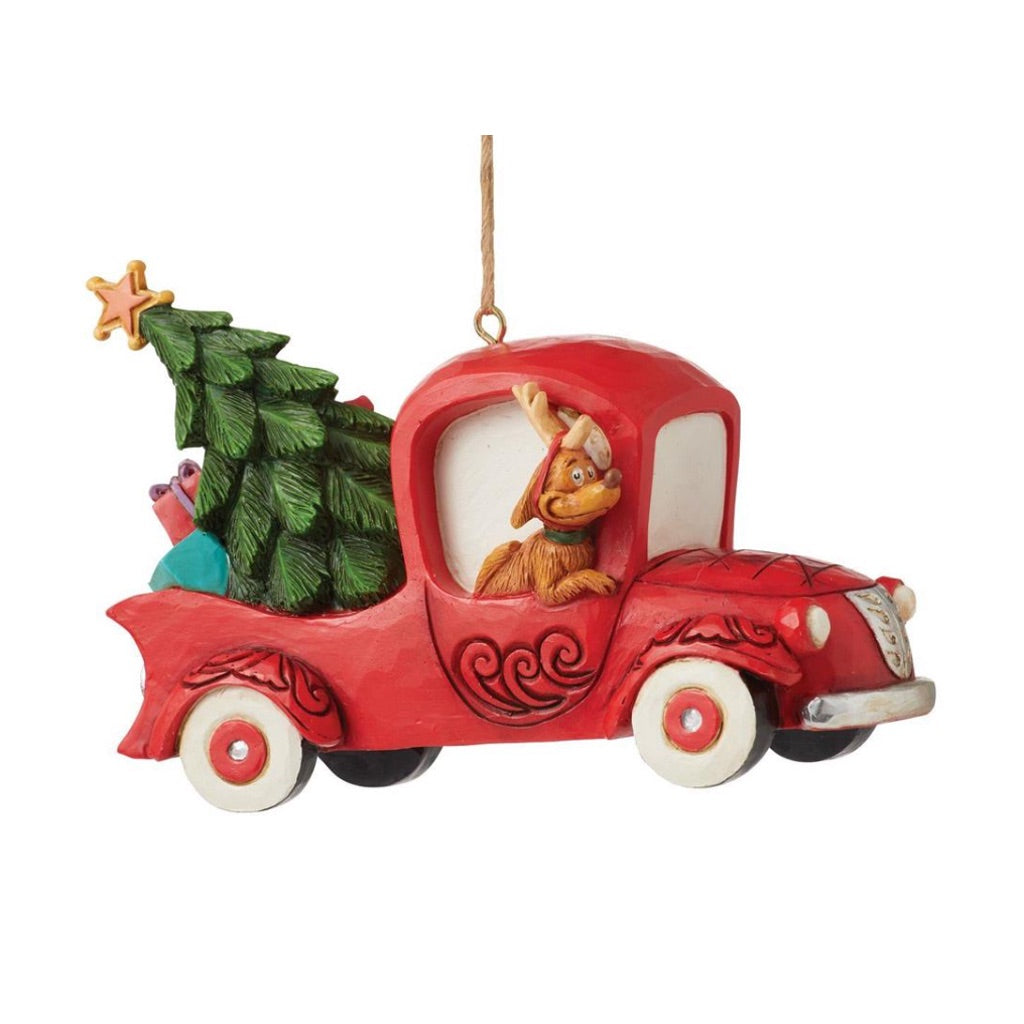 Jim Shore Grinch in Red Truck Ornament