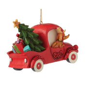 Jim Shore Grinch in Red Truck Ornament