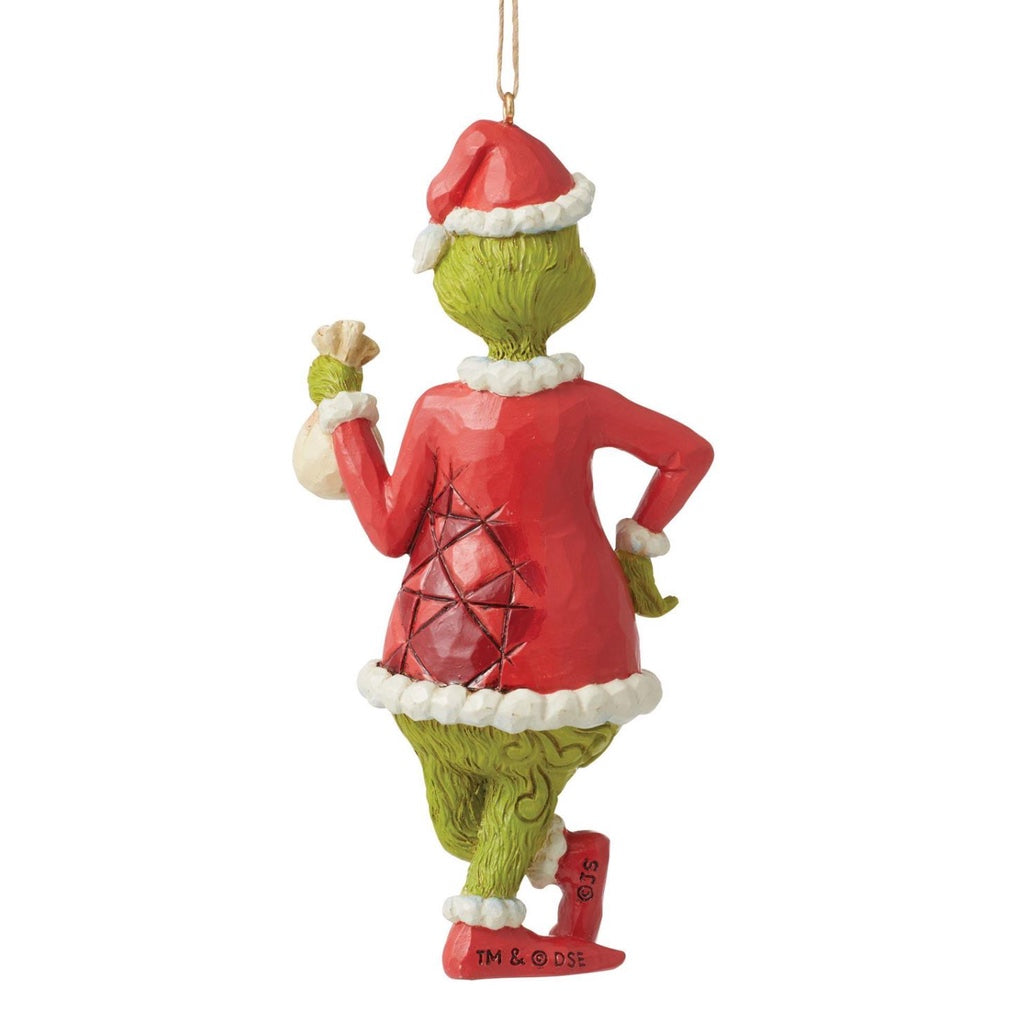 Jim Shore Grinch With Bag of Coal Ornament