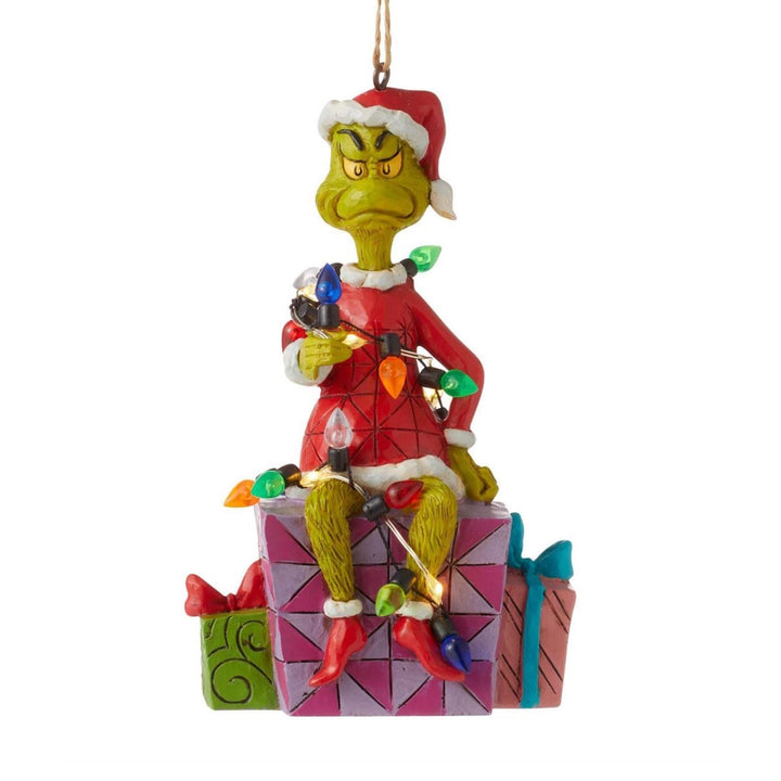 Jim Shore Grinch on Present Ornament