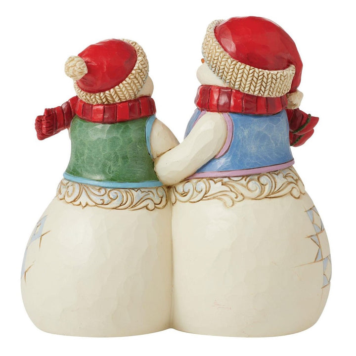 Jim Shore Snow Couple With Puppy Figurine