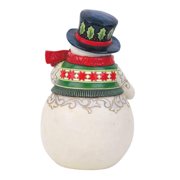 Jim Shore Snowman with Cardinal Scene Figurine