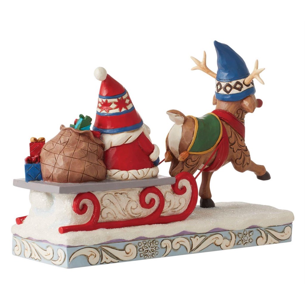 Jim Shore Reindeer Pulling Gnome Sled Figurine - Thumbnail 4