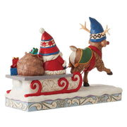 Jim Shore Reindeer Pulling Gnome Sled Figurine