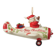 Jim Shore Santa In Airplane Ornament