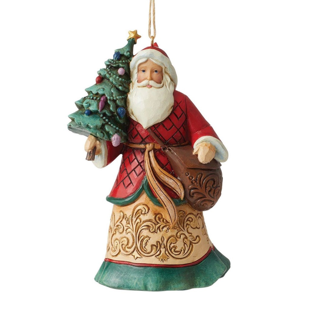 Jim Shore Santa With Tree and Toybag Ornament