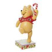 Jim Shore Disney Traditions Pooh Christmas Candy Cane Figurine