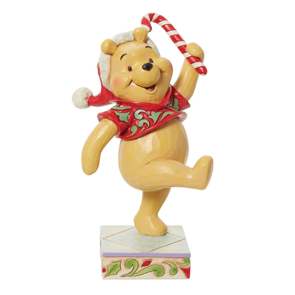 Jim Shore Disney Traditions Pooh Christmas Candy Cane Figurine