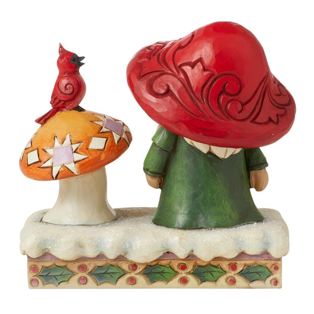 Jim Shore Santa Gnome by Mushroom and Bird Figurine