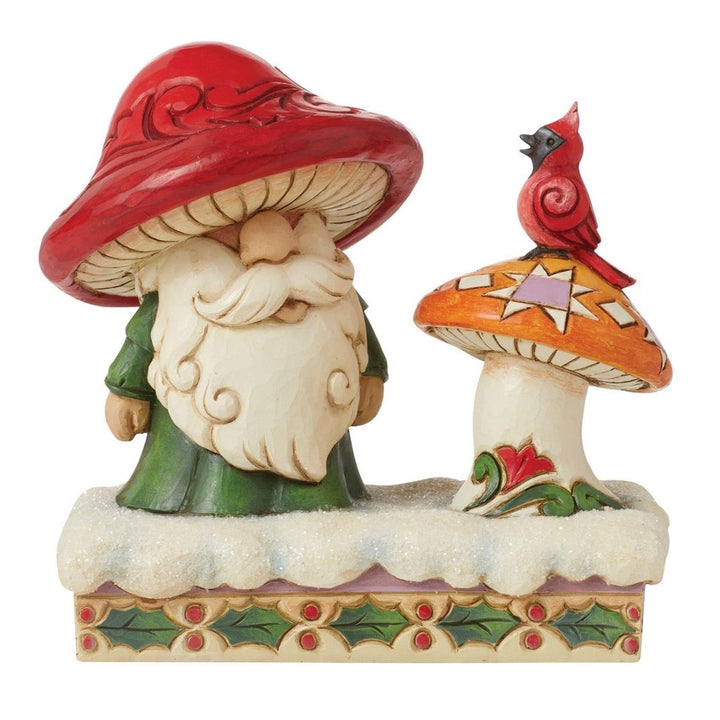 Jim Shore Santa Gnome by Mushroom and Bird Figurine