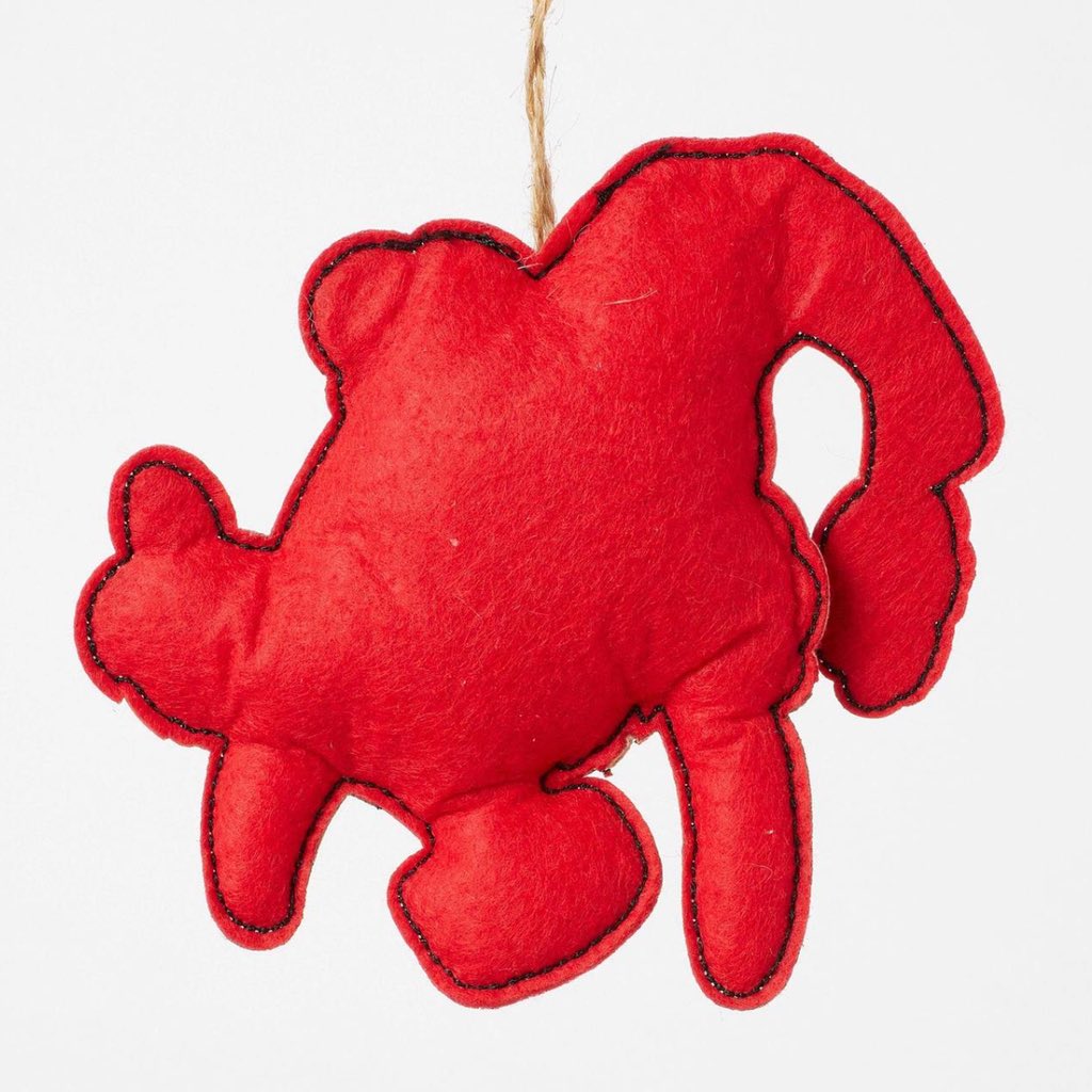 Jim Shore Felt Max in Santa Hat Ornament