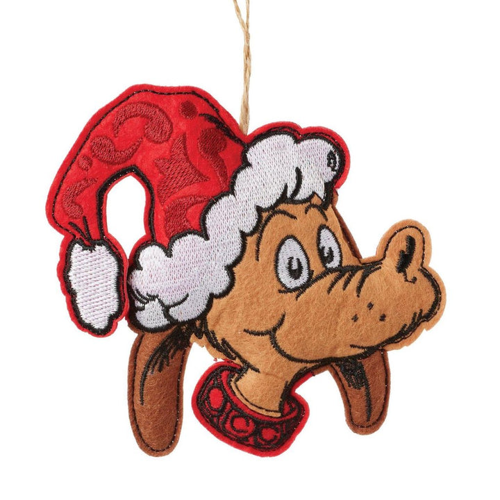 Jim Shore Felt Max in Santa Hat Ornament