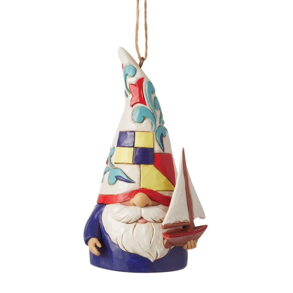 Coastal Gnome Sailboat Ornament