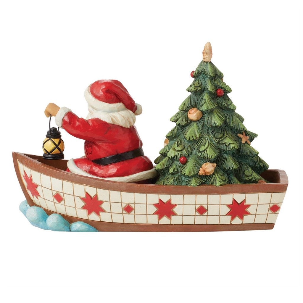 Jim Shore Santa in Boat with Tree Figurine
