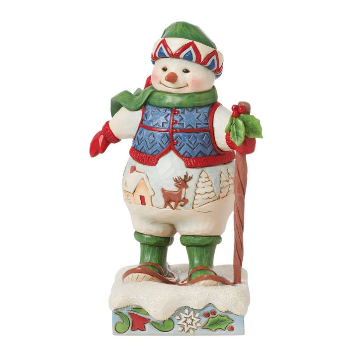 Jim Shore Snowman Wearing Snowshoes Figurine