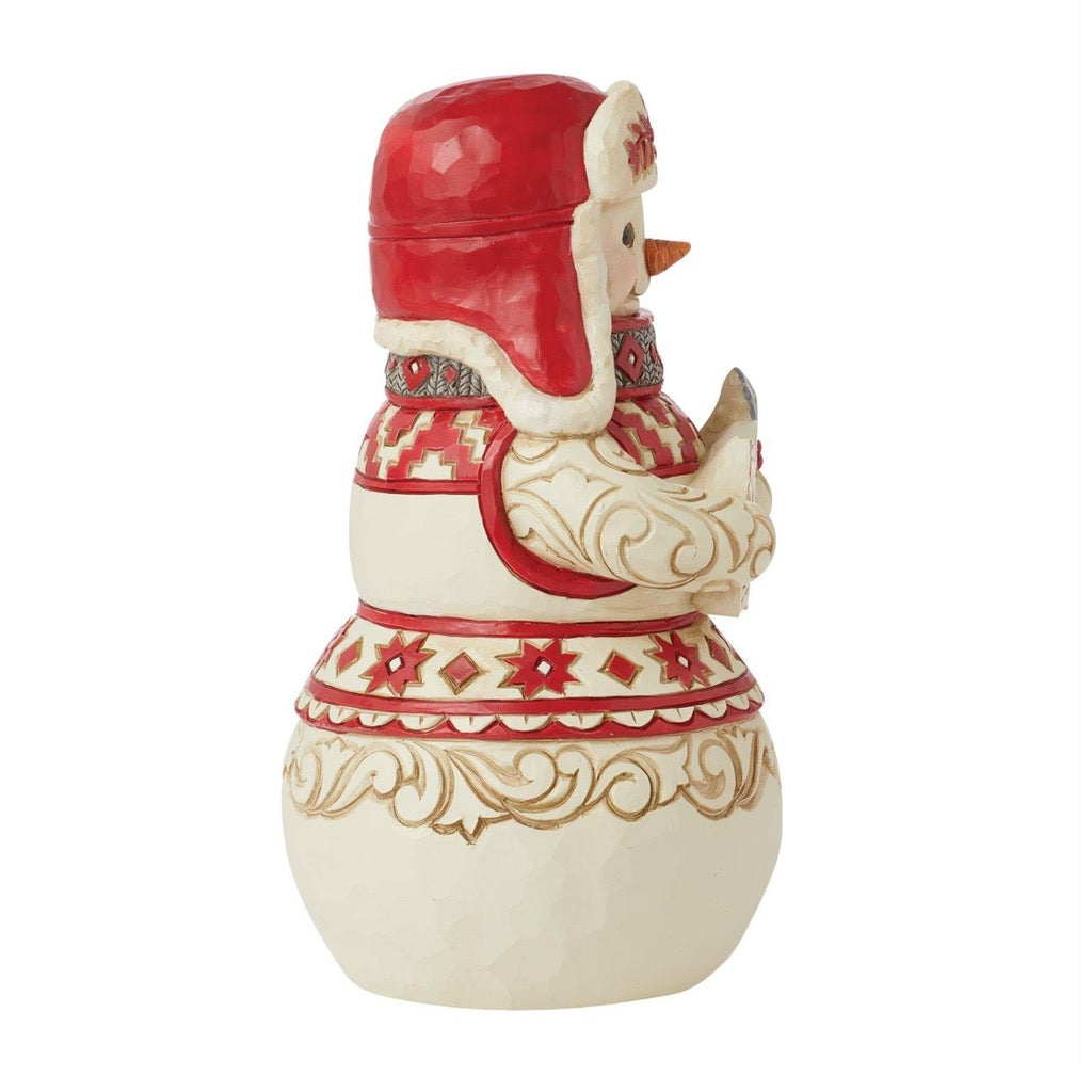 Jim Shore Nordic Noel Snowman With Sign Figurine