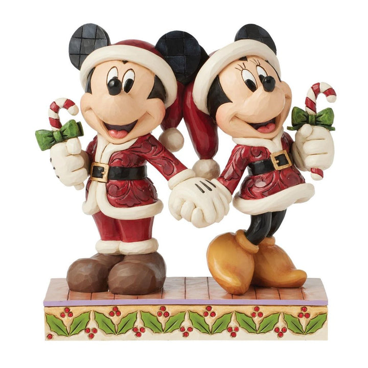 Jim Shore Disney Traditions Mickey & Minnie Candy Canes Figurine