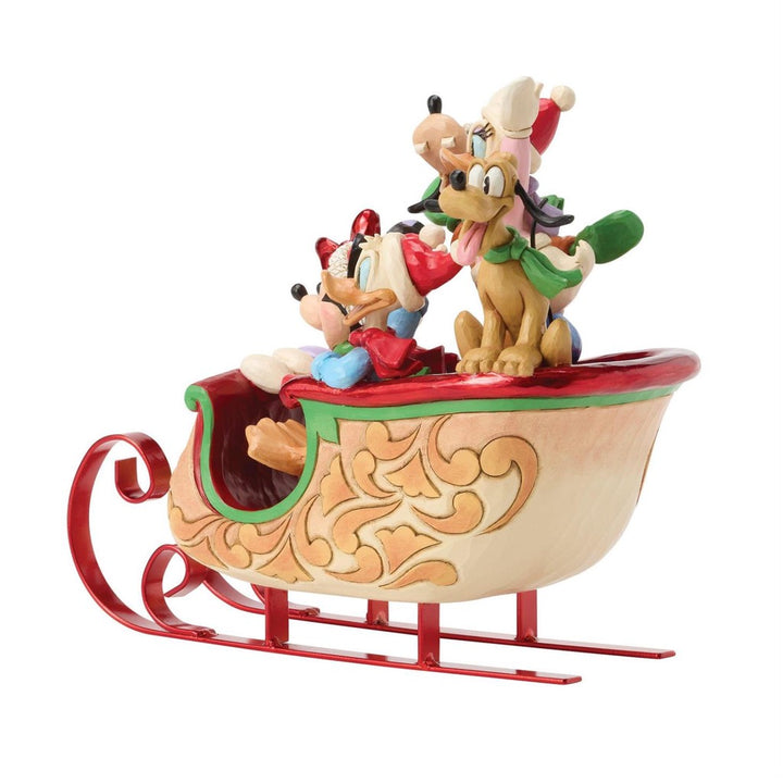 Jim Shore Disney Traditions Mickey & Friends Christmas Sleigh Figurine