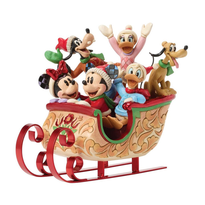 Jim Shore Disney Traditions Mickey & Friends Christmas Sleigh Figurine