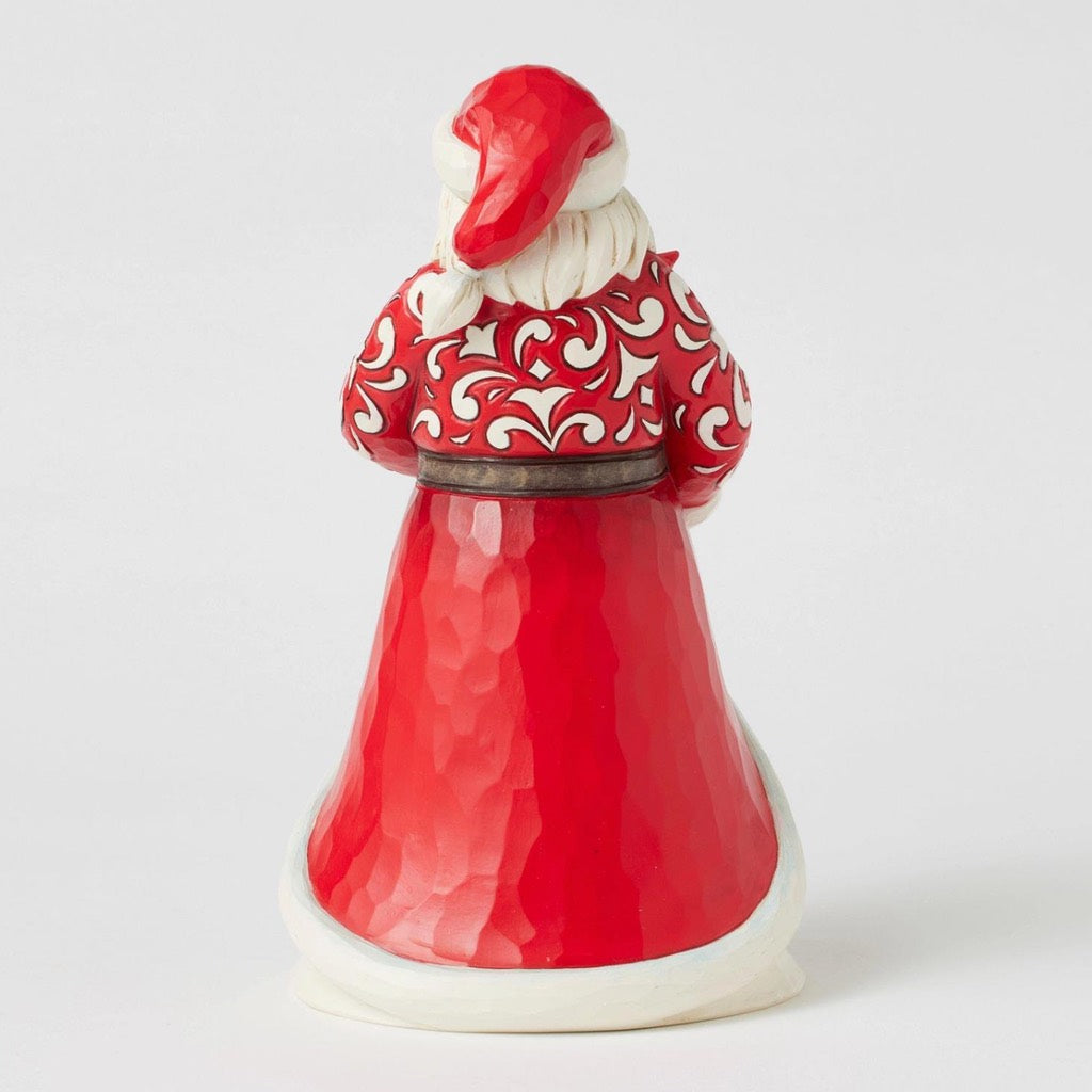 Jim Shore Santa With Blooming Amaryllis Figurine